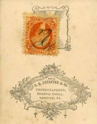2 cent orange George Washington revenue stamp