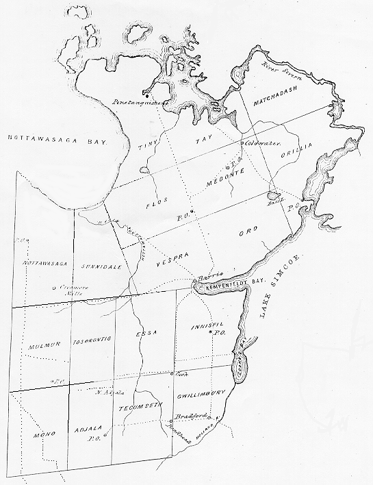 1855 Simcoe Co. Map